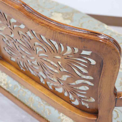 イタリア 二人がけ ソファ 木製 グリーン  サロンソファ