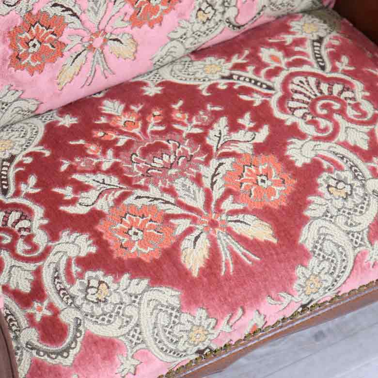 イタリア テレフォンベンチ ソファ 木製 ピンク・金華山 完成品