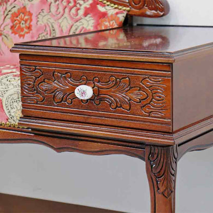 イタリア テレフォンベンチ ソファ 木製 ピンク・金華山 完成品