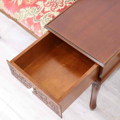 イタリア テレフォンベンチ ソファ 木製 ピンク・金華山 完成品