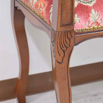 イタリア テレフォンベンチ ソファ 木製 ピンク・金華山 完成品