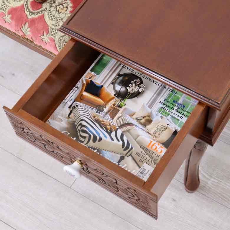 イタリア テレフォンベンチ ソファ 木製 ピンク・金華山 完成品