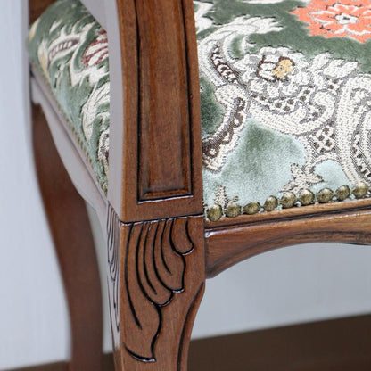 イタリア テレフォンベンチ ソファ 木製 グリーン・金華山 完成品