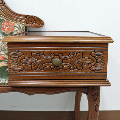 イタリア テレフォンベンチ ソファ 木製 グリーン・金華山 完成品