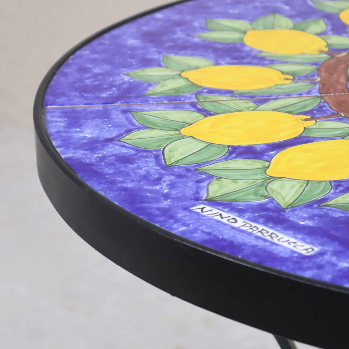 イタリア製 NINO PARRUCCA ガーデンテーブル 70cm レモン シチリア陶器