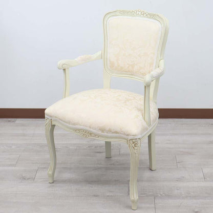 イタリア アームチェア ベージュ・アラベスク ホワイト