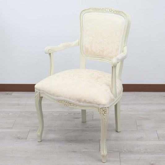 イタリア アームチェア ベージュ・アラベスク ホワイト