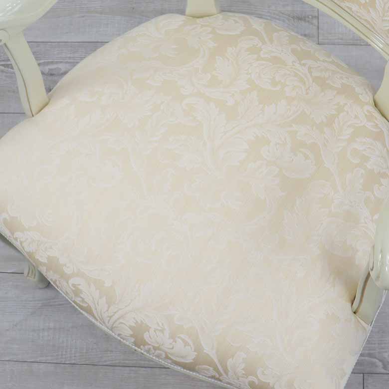 イタリア アームチェア ベージュ・アラベスク ホワイト