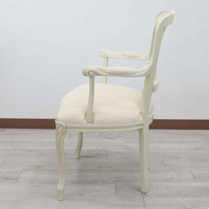 イタリア アームチェア ベージュ・アラベスク ホワイト