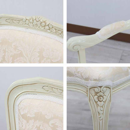 イタリア アームチェア ベージュ・アラベスク ホワイト