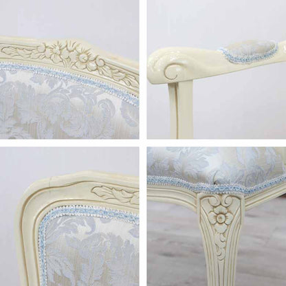 イタリア アームチェア ブルー・アラベスク ホワイト