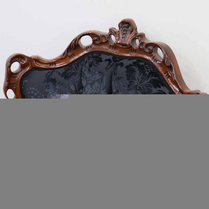 イタリア 1Pソファ ダマスク・ブラック  1人掛け 完成品