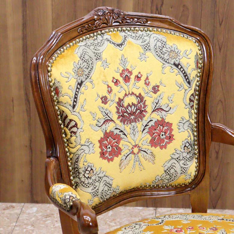 イタリア 一人がけ ソファ 木製 ゴールド・金華山