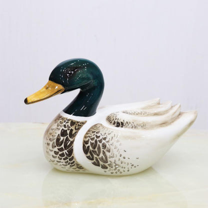 イタリア カモ AHURA 陶器 置物 オブジェ 風水 縁起物 マガモ カルガモ アンティーク