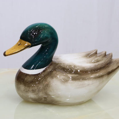 イタリア カモ AHURA 陶器 置物 オブジェ 風水 縁起物 マガモ カルガモ アンティーク