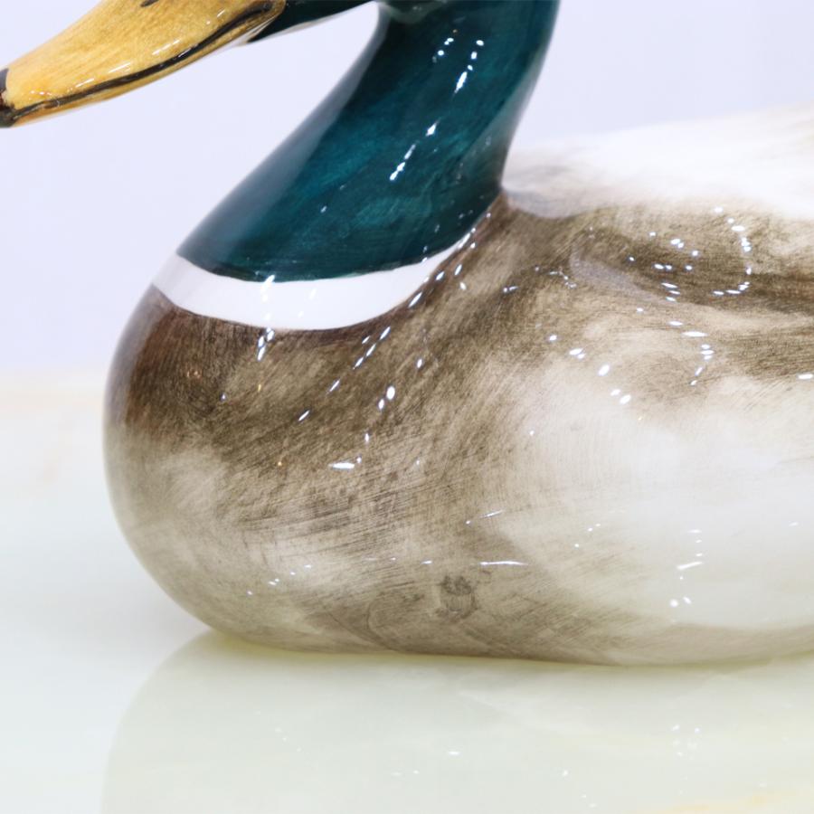 アンティーク Gubbio グッビオ イタリア製陶器 カモ セット 置物