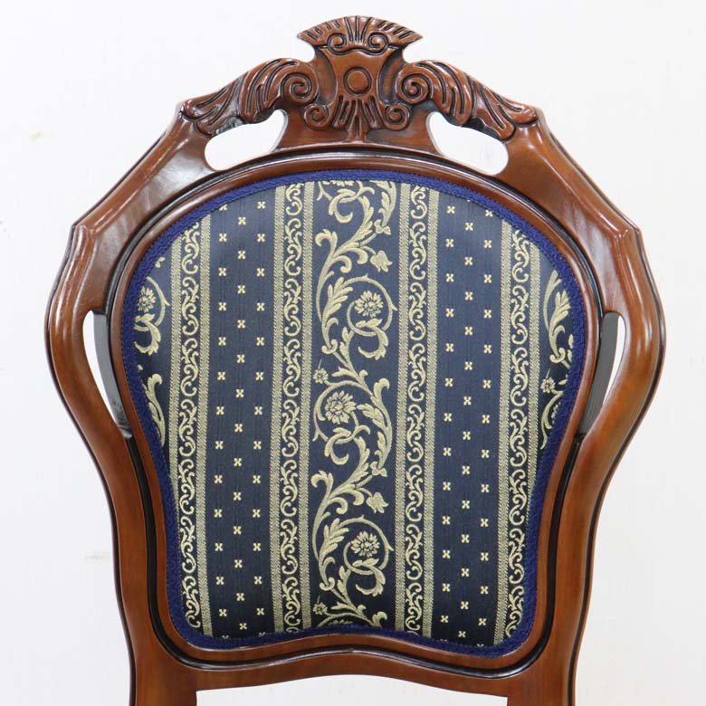 ダイニングチェア イタリア ブルー 木製 猫脚 CH-BLUE