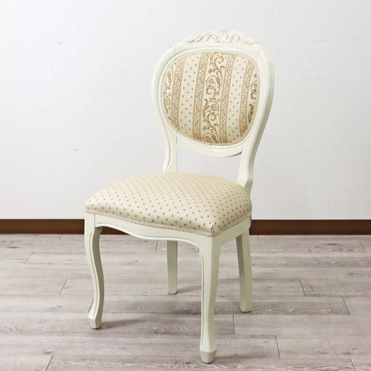 イタリア ダイニングチェア 猫脚 ベージュ パールホワイト CH-BEIGE/WH