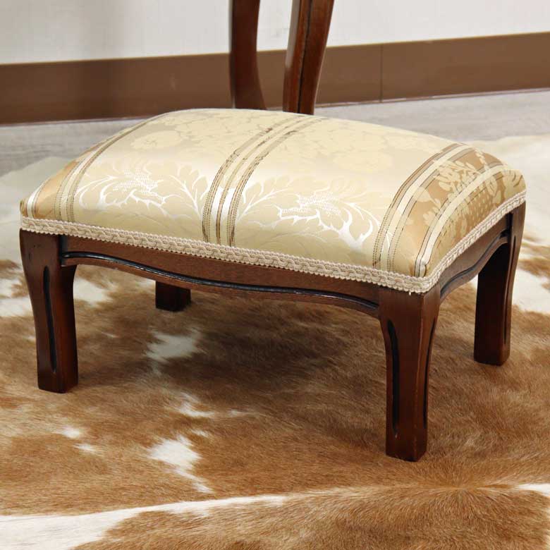 イタリア フットスツール ベージュ 補助椅子 玄関用 完成品