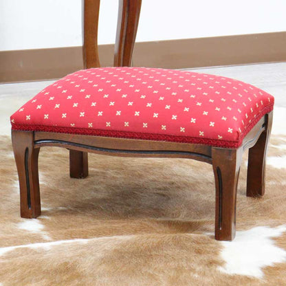 イタリア フットスツール レッド 補助椅子 玄関用 完成品