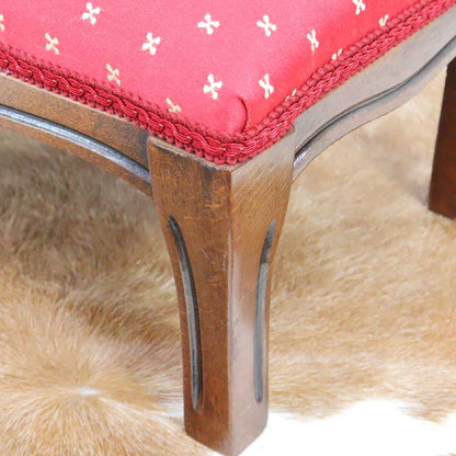 イタリア フットスツール レッド 補助椅子 玄関用 完成品