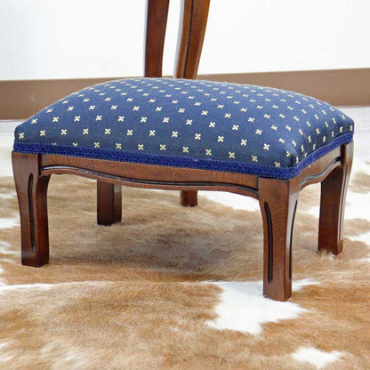 イタリア フットスツール ブルー  補助椅子 玄関用 完成品