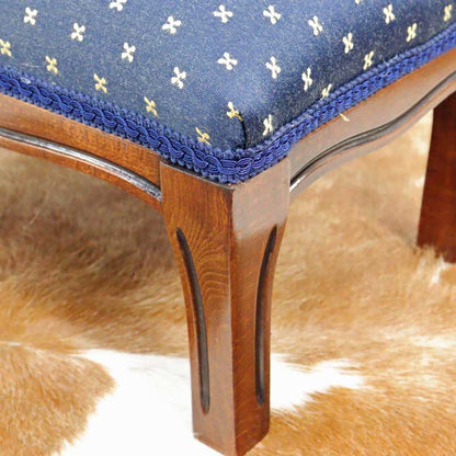 イタリア フットスツール ブルー  補助椅子 玄関用 完成品