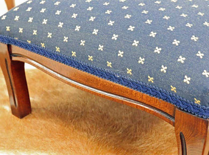 イタリア フットスツール ブルー  補助椅子 玄関用 完成品