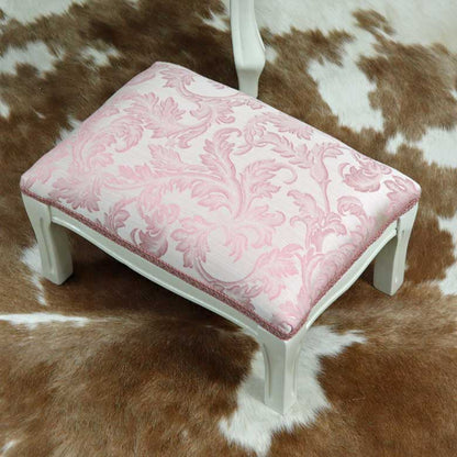 イタリア フットスツール ピンク・アラベスク  補助椅子 玄関用 完成品