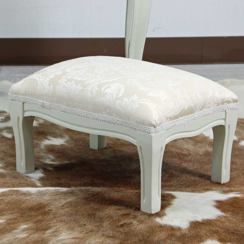 イタリア フットスツール ベージュ・アラベスク  補助椅子 玄関用 完成品