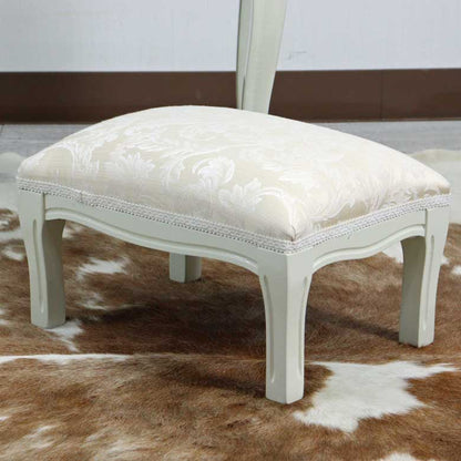 イタリア フットスツール ベージュ・アラベスク  補助椅子 玄関用 完成品