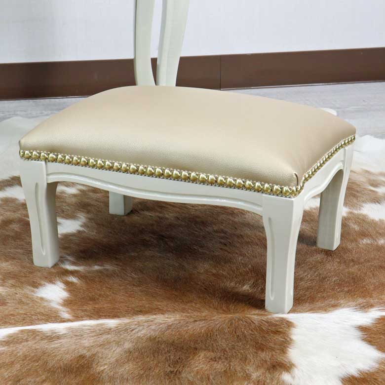 イタリア フットスツール 合皮  補助椅子 玄関用 完成品