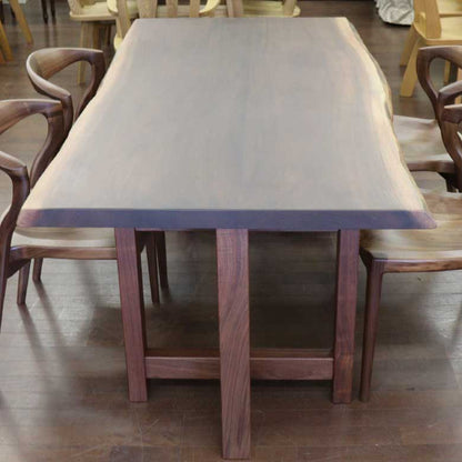 無垢材 テーブル ダイニングテーブル ウォールナット 180cm 座卓 兼用 2枚ハギ 脚付き