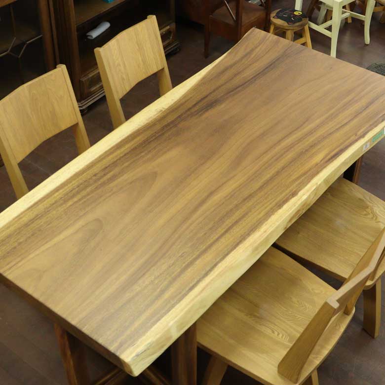 一枚板 テーブル ダイニングテーブル モンキーポッド 180cm  無垢材 座卓 兼用 脚付き