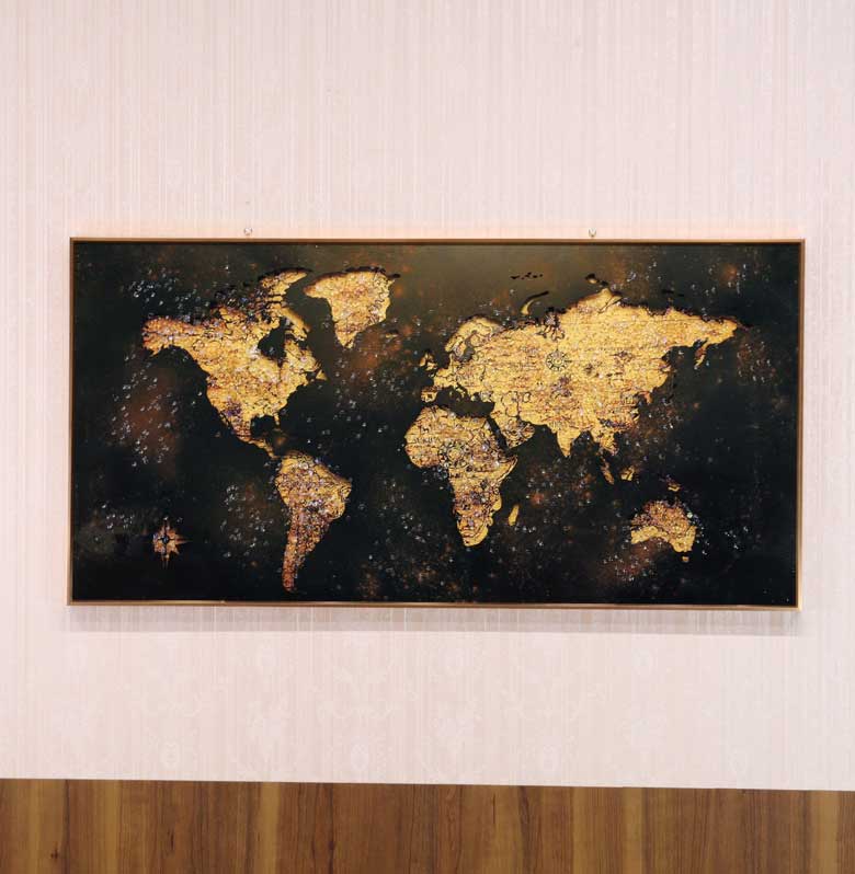 アートフレーム WORLD 120cm 水晶絵 ウォールデコ