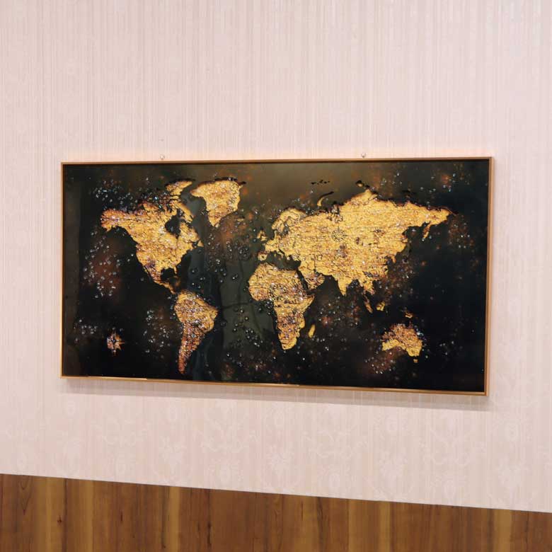 アートフレーム WORLD 120cm 水晶絵 ウォールデコ