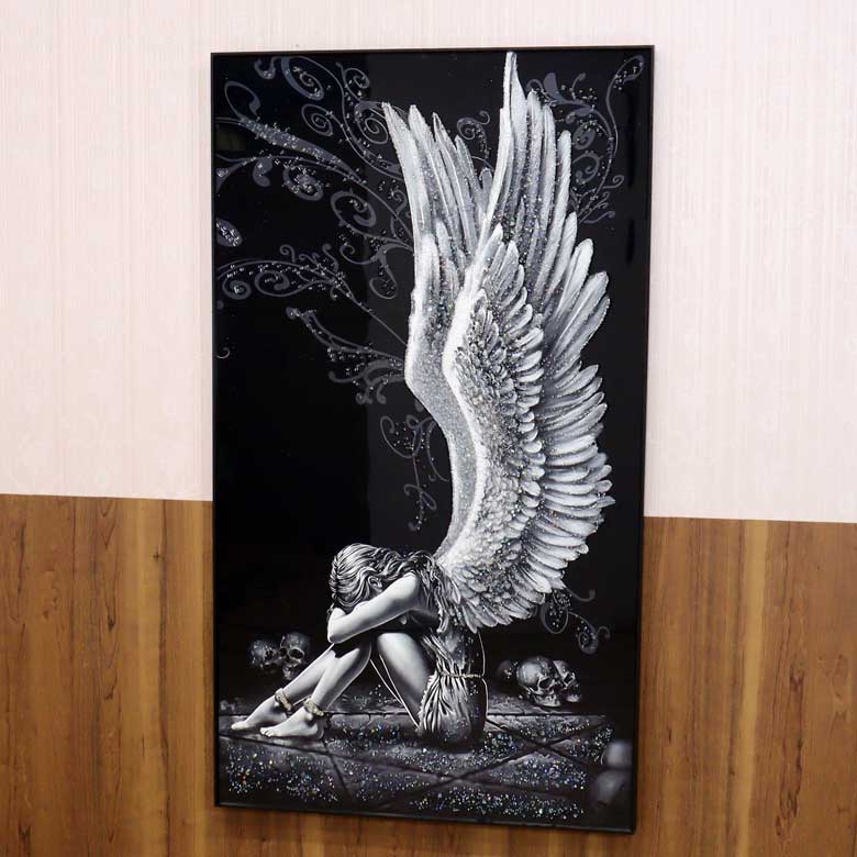 アートフレーム 天使 160cm 水晶絵 ウォールデコ