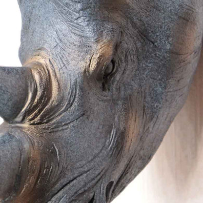 アニマルヘッド サイ ブロンズ 犀 動物 リアル風水 縁起物 オーナメント