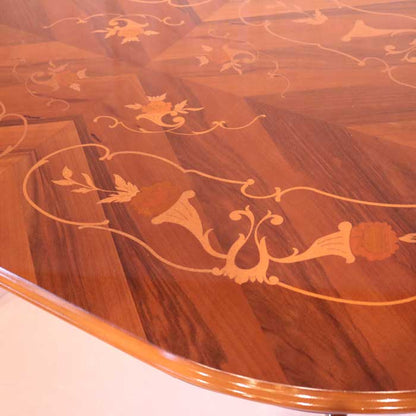 イタリア ダイニングテーブル 140cm幅 4人用 象嵌 楕円形 TS140-DL