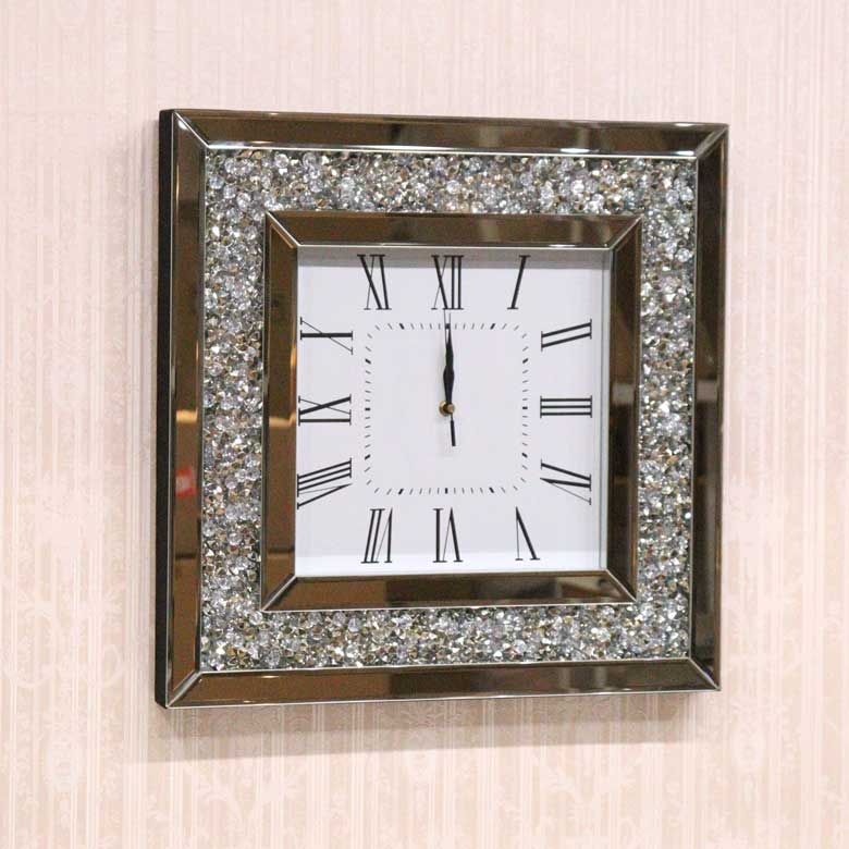 ミラー家具 掛時計 シルバー ウォールクロック グラムスタイル A