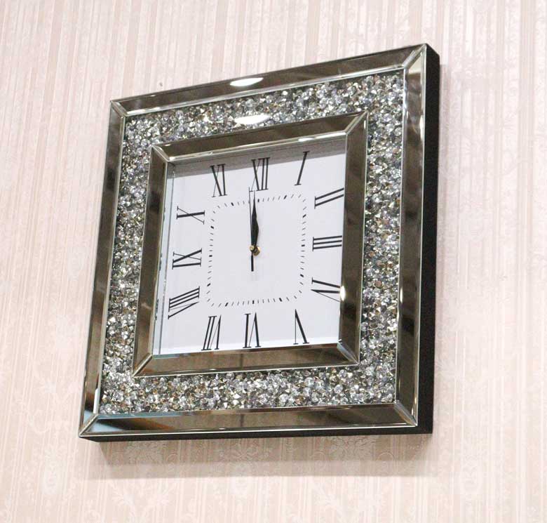 ミラー家具 掛時計 シルバー ウォールクロック グラムスタイル A