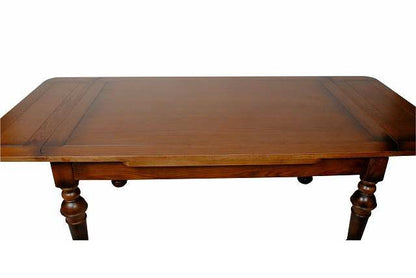 ダイニングテーブル 伸長式 140-200cm 木製 伸長式 6人用 茶 レトロ ドローリーフテーブル