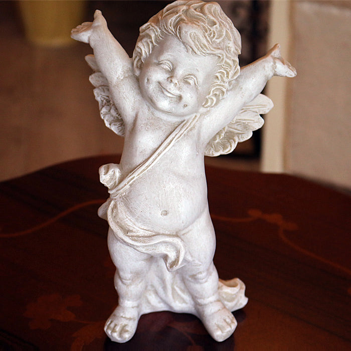 天使のオーナメント ガーデンオブジェ ばんざいエンジェル 置物