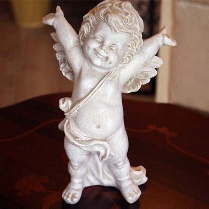天使のオーナメント ガーデンオブジェ ばんざいエンジェル 置物