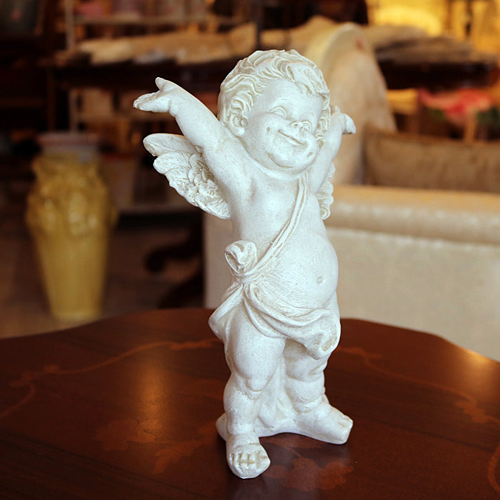 天使のオーナメント ガーデンオブジェ ばんざいエンジェル 置物