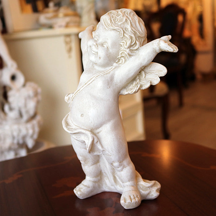 天使のオーナメント ガーデンオブジェ ばんざいエンジェル 置物 – 輸入