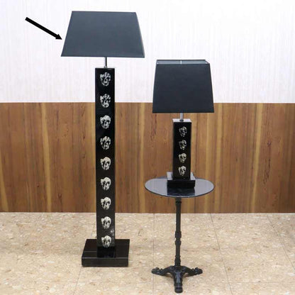 ミラー家具 フロアランプ シェード 鏡 フロアスタンド 1灯 スカル