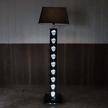 ミラー家具 フロアランプ シェード 鏡 フロアスタンド 1灯 スカル