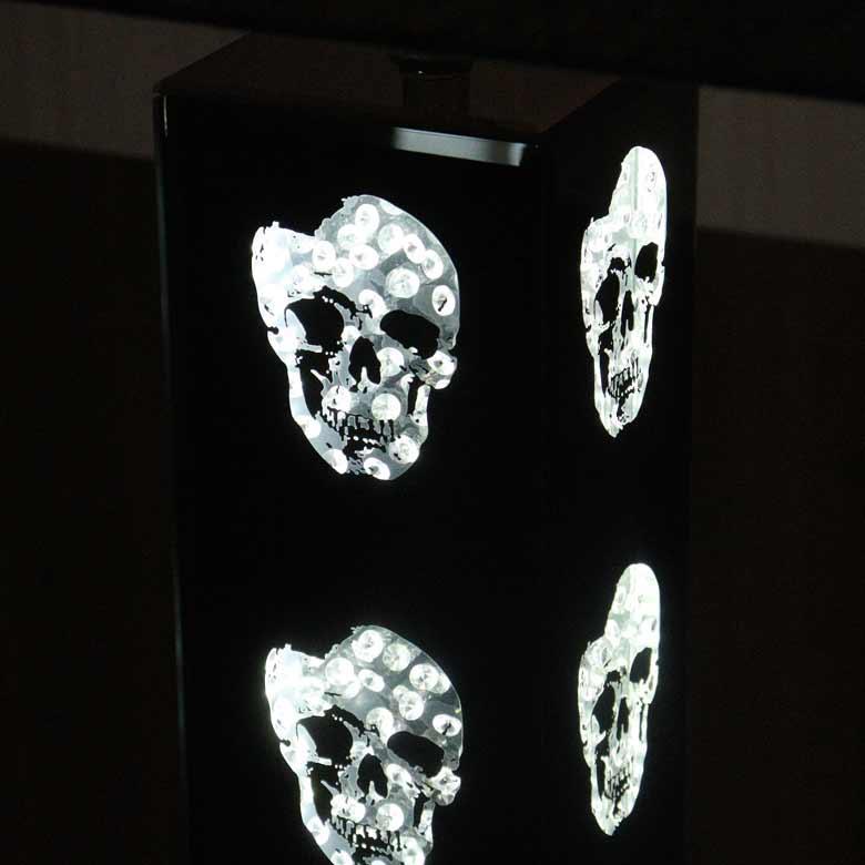 ミラー家具 フロアランプ シェード 鏡 フロアスタンド 1灯 スカル