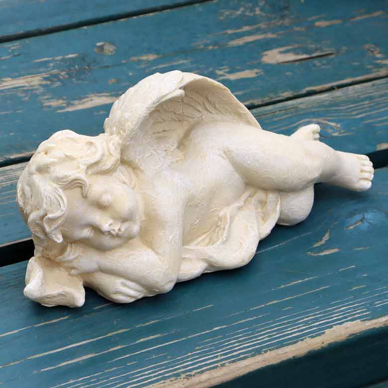 天使のオーナメント ガーデンオブジェ おやすみエンジェル 置物